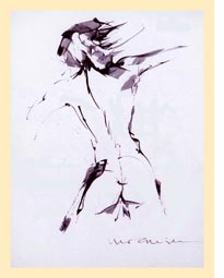 (ART WORK ON PAPER - DIBUJO 011)  TINTA GRIS APLICADA CON ESPATULA SOBRE PAPEL