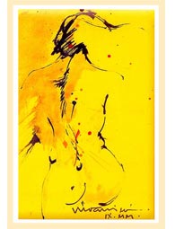 TINTA Y ÓLEO SOBRE PAPEL (SERIE TORSOS EXPRESIONISTAS)